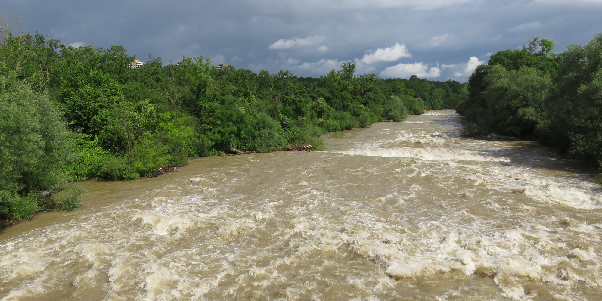 Die Birs führt Hochwasser